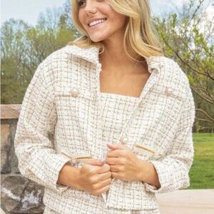 Simply Southern Ivory Tweed Blazer